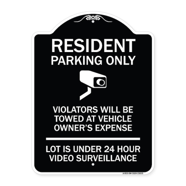 Reserved Parking Resident Parking Only Violators Will Be Towed at Owners Expense Lot, BW-1824-23035
